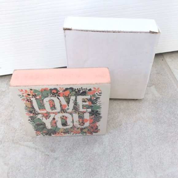 NEW Vintage Style Love You Flower Canvas Gift Decoration - Picture 3 of 5